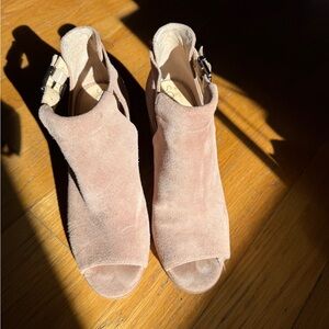 Sole Society Pink Suede Women's Ankle Bootie Heel